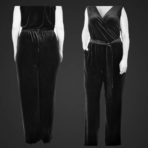New York & Company Pants - NY Collection Jumpsuit Black Velvet Jumpsuit